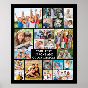 Poster Colagem de Fotos 21 Simples Cor Personalizada