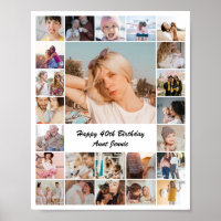 Colagem de Fotos 24 Imagens 8x10 16x20 24x30 Branc