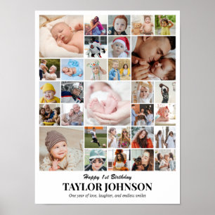 Poster Colagem de Fotos 30 Imagens 12x16 18x24 24x32 30x4