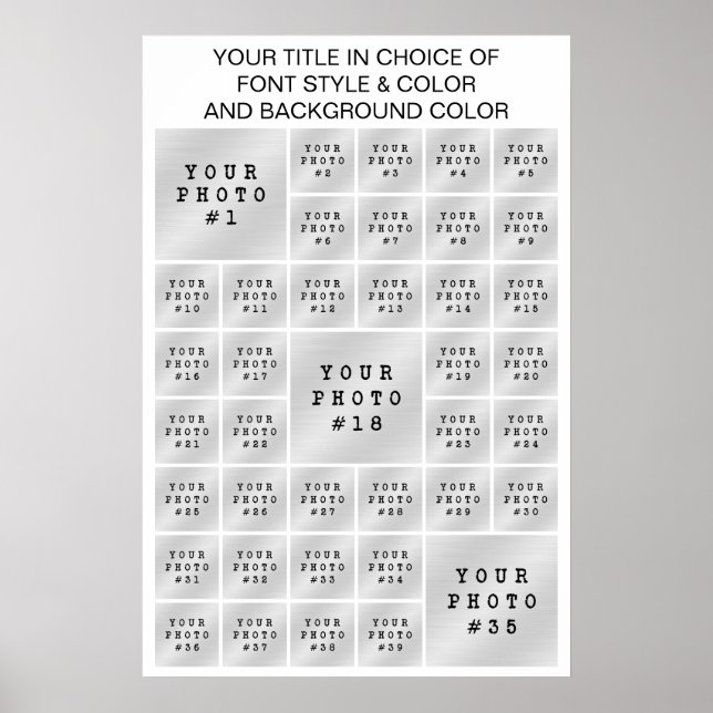 Poster Colagem de Fotos 39 Simples Cor e Texto Personaliz (Frente)