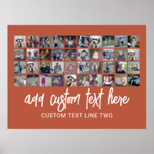 Poster Colagem de Fotos 40 - 4 Linhas 10 Colunas - Texto