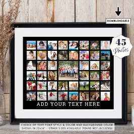 Poster Colagem de Fotos 45 Fotos Cor Personalizada Custom