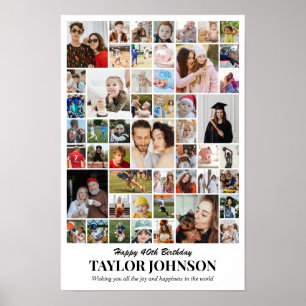 Poster Colagem de Fotos 50 Imagens 12x18 16x24 20x30 24x3