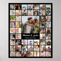 Colagem de Fotos 52 Imagens 8x10 16x20 24x30 Preto