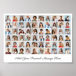 Poster Colagem de Fotos 60 Adicione Sua Própria Saudação