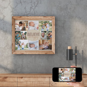 Poster Colagem de Fotos Acredita Ser Feliz Multiimagem
