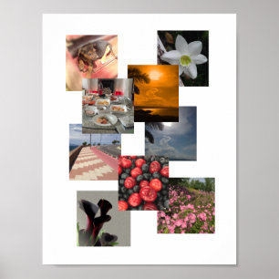 Póster Colagem de Fotos com Design Sem Bordas