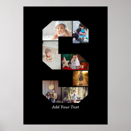 Poster Colagem de Fotos com Letra S em Preto e Branco