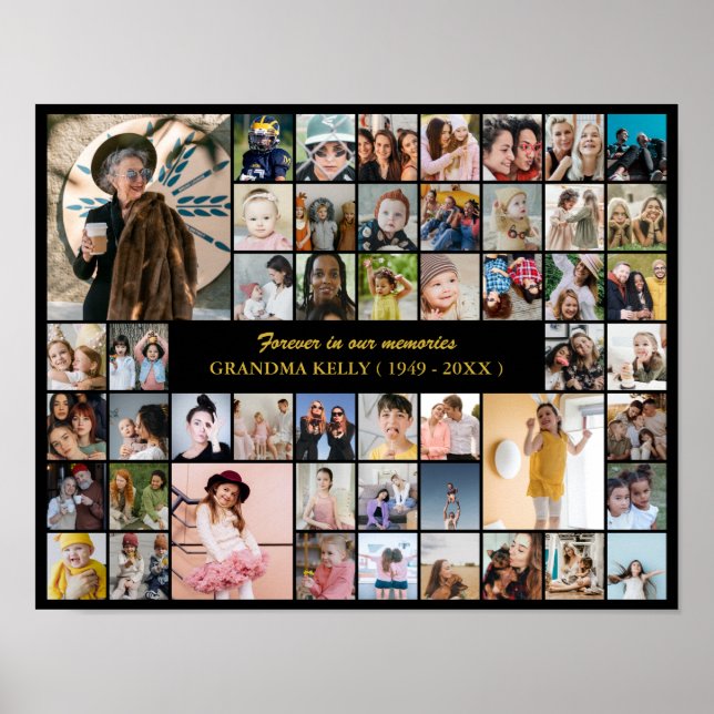 Poster Colagem de Fotos comemorativas 50 Imagens Em Memór (Frente)