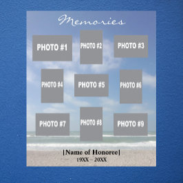 Poster Colagem de fotos comemorativas com fundo oceânico