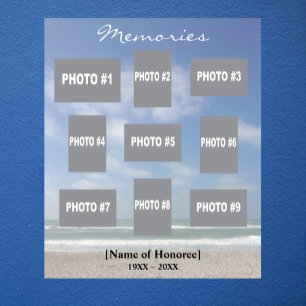 Poster Colagem de fotos comemorativas com fundo oceânico
