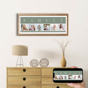 Poster Colagem de Fotos da FAMÍLIA 6 Picture Strip Verde 