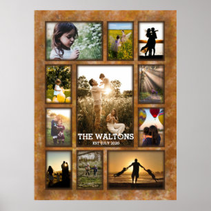 Poster Colagem de Fotos da Família Elegante De Bronze