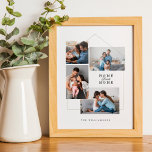 Poster Colagem de Fotos da Família Home Sweet Personaliza<br><div class="desc">Um impressão de arte familiar memorável e personalizado para mostrar e estimar suas memórias familiares especiais. Nosso design apresenta um simples quadro de casa dourado com "Home Sweet Home" exibido é um belo script e uma análise de texto Serif. A estrutura da casa apresenta quatro imagens de colagem para mostrar...</div>