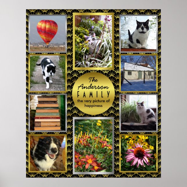 Póster Colagem de Fotos da Família | Personalização de De (Frente)