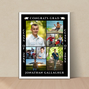 Poster Colagem de Fotos da Formatura 8 Parabéns Graduado