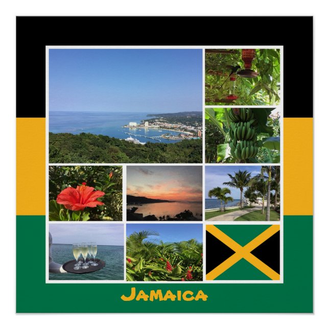 Póster Colagem de Fotos da Jamaica (Frente)