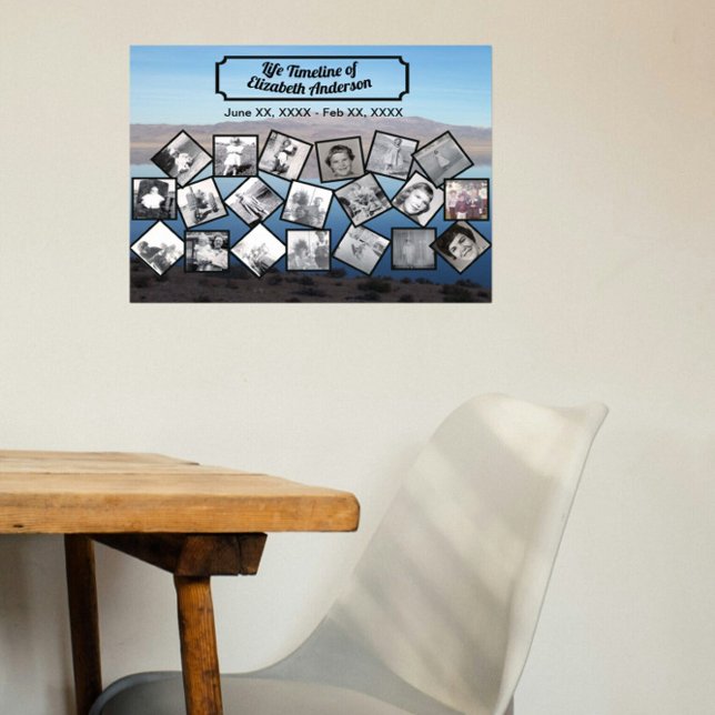 Poster Colagem de Fotos da Linha do Tempo com Lago e Mont (Criador carregado)