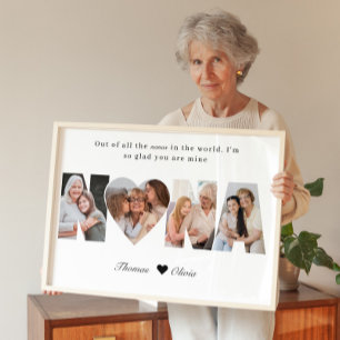Poster Colagem de Fotos da Nana Presente dos Avós para os