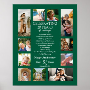 Poster Colagem de fotos de 20 anos de aniversário de casa