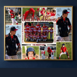 Poster Colagem de Fotos de Agradecimento ao Treinador Equ