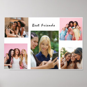 Poster Colagem de Fotos de Amigos Moderna Simples