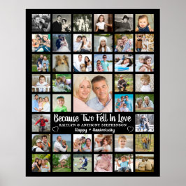 Poster Colagem de Fotos de Aniversário 41 com Texto e Cor