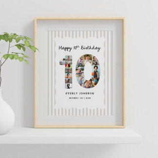 Poster Colagem de Fotos de Aniversário de 10 anos na Form