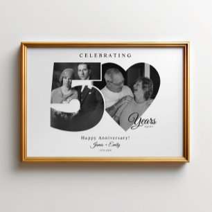 Poster Colagem de Fotos de Aniversário de 50 Anos de Casa