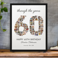 Colagem de Fotos de Aniversário de 60 anos Felizes