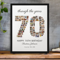 Colagem de Fotos de Aniversário de 70 anos Felizes