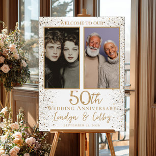 Poster Colagem de fotos de aniversário de casamento bem-v