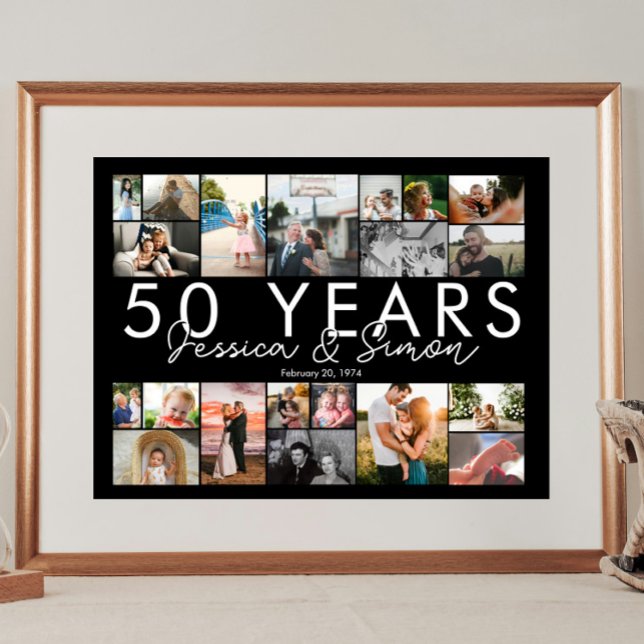 Poster Colagem de fotos de aniversário de casamento de 50 (Criador carregado)