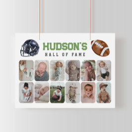 Poster Colagem de Fotos de Aniversário de Futebol no Prim