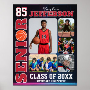 Poster Colagem de Fotos de Basquete da Noite dos Veterano