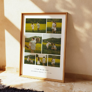 Poster Colagem de Fotos de Casamento Personalizado para C