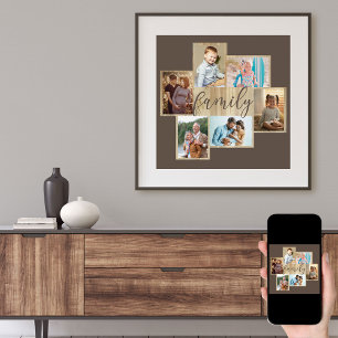 Poster Colagem de Fotos de Família Moldura com Aparência