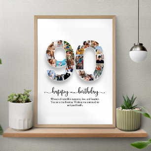 Poster Colagem de Fotos de Feliz Aniversário Personalizad
