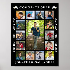 Poster Colagem de Fotos de Formatura 15 Parabéns Graduado