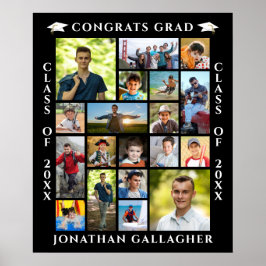 Poster Colagem de Fotos de Formatura 19 Parabéns Graduado