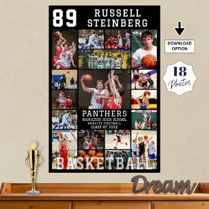 Poster Colagem de Fotos de Formatura de Basquete 18