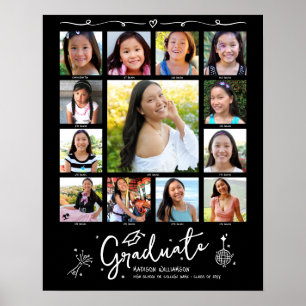 Poster Colagem de Fotos de Formatura do Ensino Fundamenta