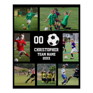 Póster Colagem de Fotos de Futebol Personalizada para Noi