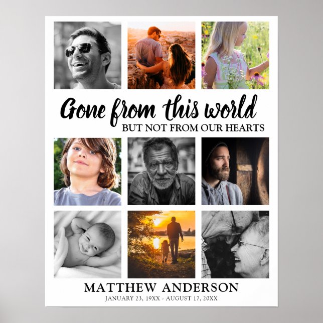 Poster Colagem de Fotos de Memória | Funeral (Frente)