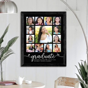 Poster Colagem de Fotos de Script Moderno K-12 para Gradu