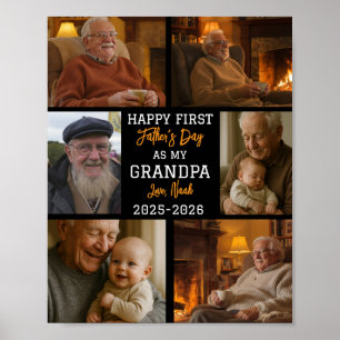 Poster Colagem de Fotos do Feliz Primeiro Dia dos Avôs