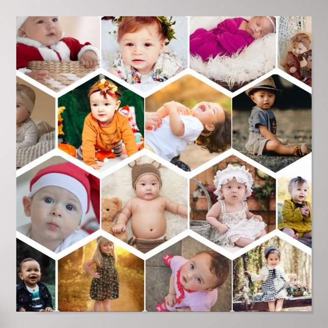 Poster Colagem de Fotos do Hexagon (Frente)