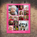 Póster Colagem de Fotos do Instagram - Até 14 fotos rosa<br><div class="desc">Um design com fundo colorido. Use até catorze fotos quadradas para criar um presente exclusivo e pessoal. Se precisar ajustar as fotos,  clique na ferramenta personalizar para fazer alterações.</div>