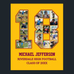 Poster Colagem de Fotos do Jogador Número 18 da Equipe Es<br><div class="desc">Colagem personalizada de fotos para o jogador número 18. Este presente personalizável de fotos é perfeito para mais velho noite, banquete de prêmio esportivo ou presente de aniversário para seu filho, filha ou estudante atleta. É uma forma excelente de mostrar momentos e memórias de preciosos de seus jogos esportivos. O...</div>