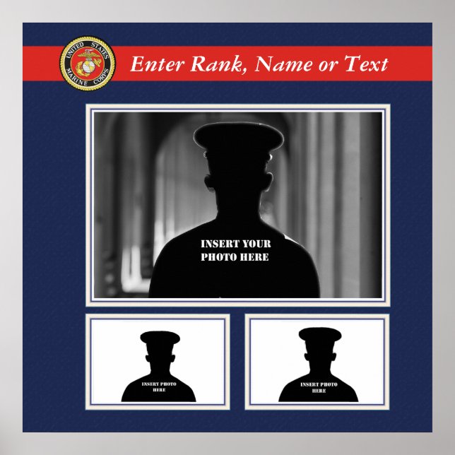 Póster Colagem de Fotos do Marine Corps (Frente)